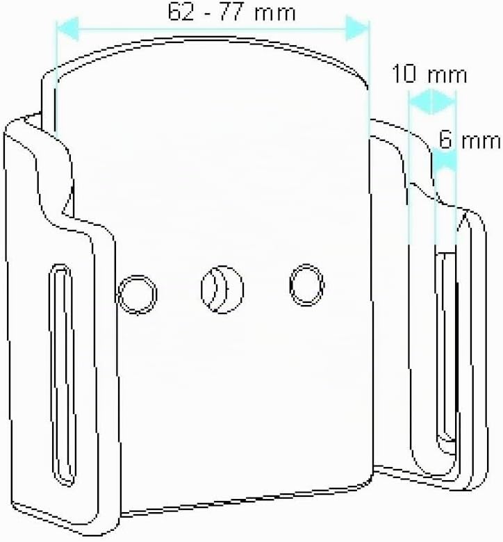 Brodit 511307 passiv universal Kfz-Halterung (Breite: 62-77mm, Dicke: 6-10mm) schwarz Single, Single