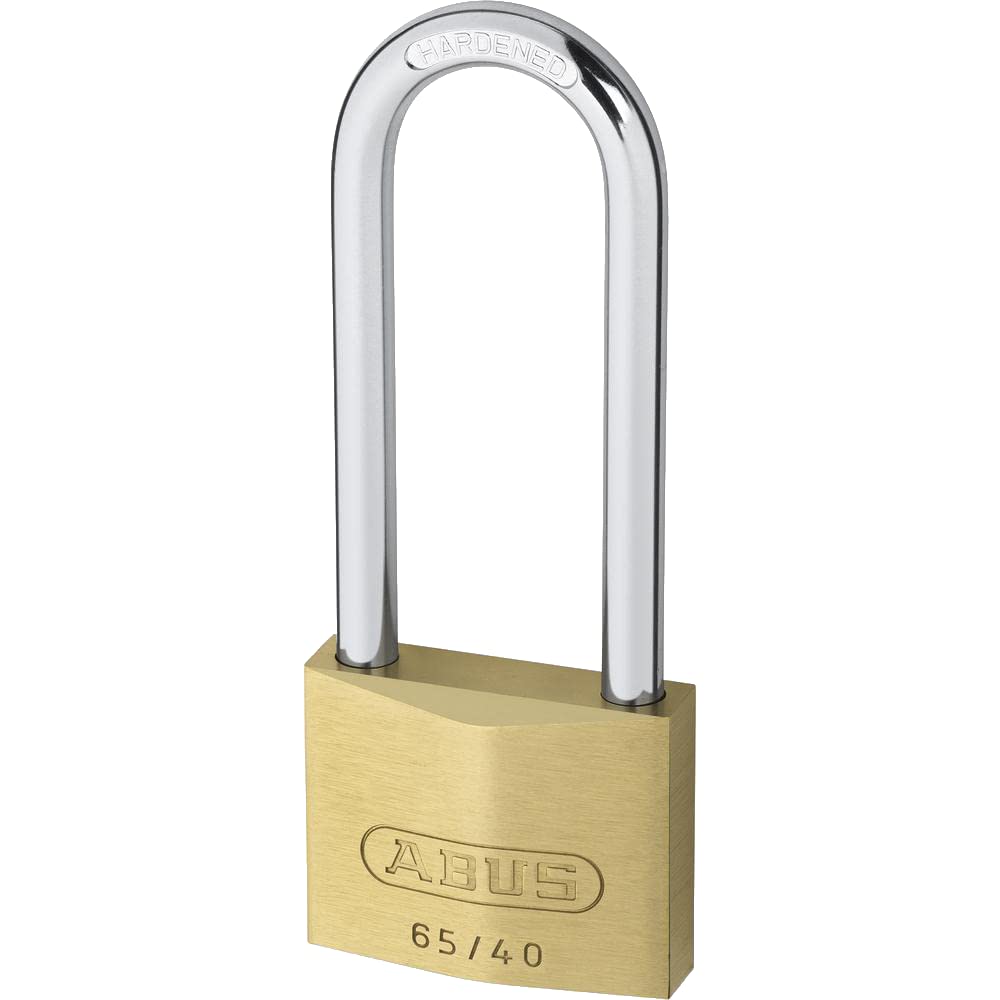 ABUS Vorhängeschloss Messing 65/40HB63 gl.-6404 - gleichschliessend und mit hohem Bügel - Messing-Sc