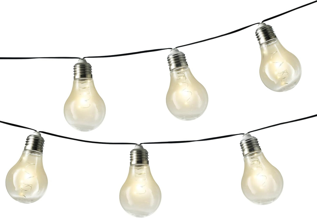 Lumineo 50 Micro LED Solar Lichterkette Glühlampe Partylichterkette Garten 10 Glühbirnen (Klar)