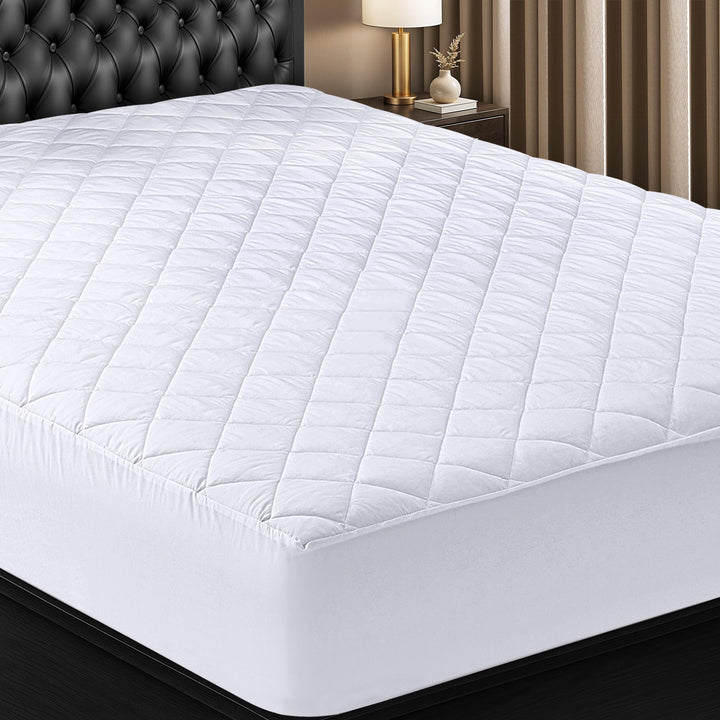 Utopia Bedding Gesteppte Matratzenauflage (Einzelbett), Matratzenbezug dehnbar bis 40,6 cm Höhe Weis