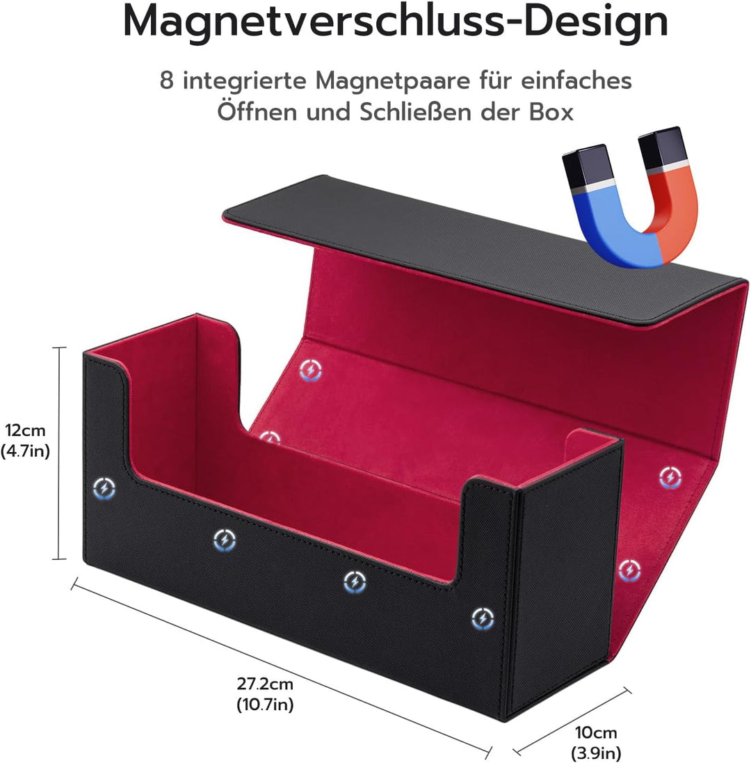 Card Deck Box for MTG, Gathering Kartenbox für 580+ Ungesleevte Karten/ 35pt/130PT Sammelkarten Hüll