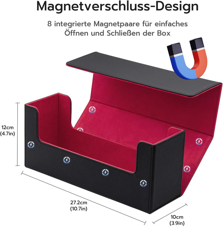 Card Deck Box for MTG, Gathering Kartenbox für 580+ Ungesleevte Karten/ 35pt/130PT Sammelkarten Hüll