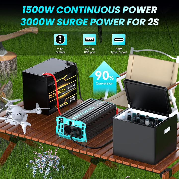 SUDOKEJI 1500W/3000W Wechselrichter Reiner Sinus Spannungswandler 12v auf 230v Power Inverter mit LC