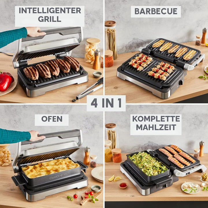 Moulinex Optigrill 4in1 XL, Elektrogrill, Grill und Ofen in einem Gerät, volle Mahlzeit, Kapazität 6