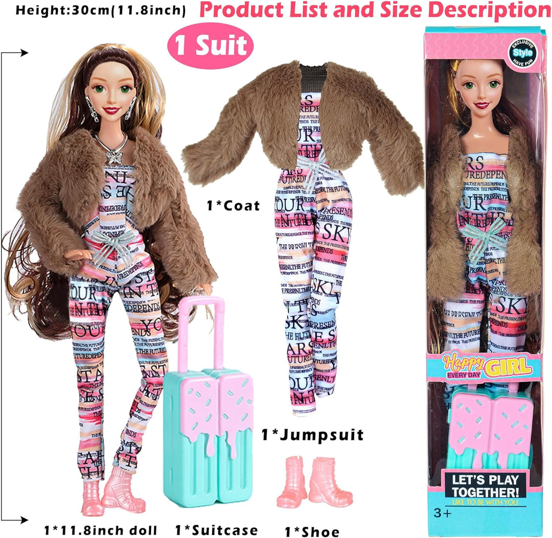 6 Pack Mode 11,5 Zoll amerikanisches Spielzeug Prinecess Puppen Spielset mit Outfits Kleid Design un