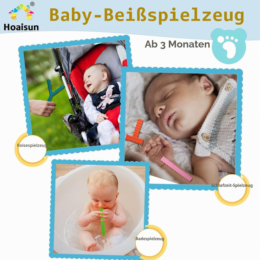 Sensorische Kautuben für Autistische Kinder，4er-Pack Silikon-Kauspielzeug für Kinder mit Autismus, A