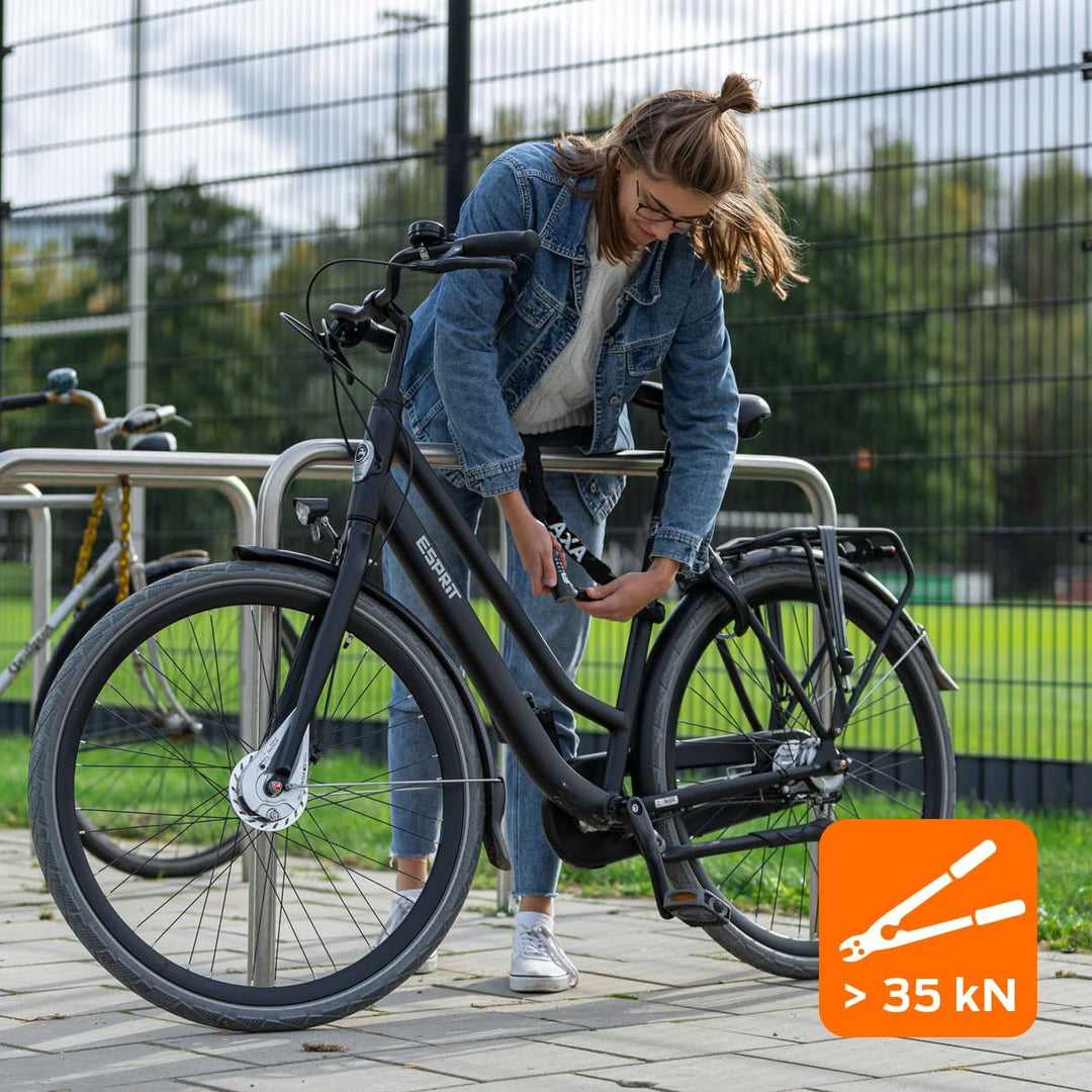 AXA Absolute C5-90 Zahlenschloss, Code Fahrradschloss 90 cm Länge, Kettenschloss, Sicherheitsstufe 7