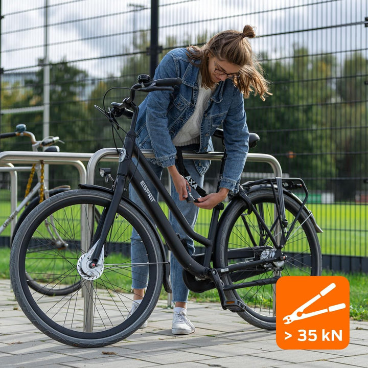 AXA Absolute C5-90 Zahlenschloss, Code Fahrradschloss 90 cm Länge, Kettenschloss, Sicherheitsstufe 7