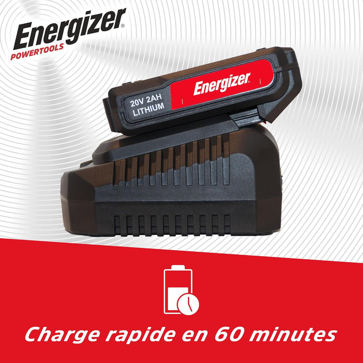 Energizer – Akku-Bohrschrauber 20V, ultraleicht, Drehmoment 40 Nm, 2 Geschwindigkeiten (1850 U/min),