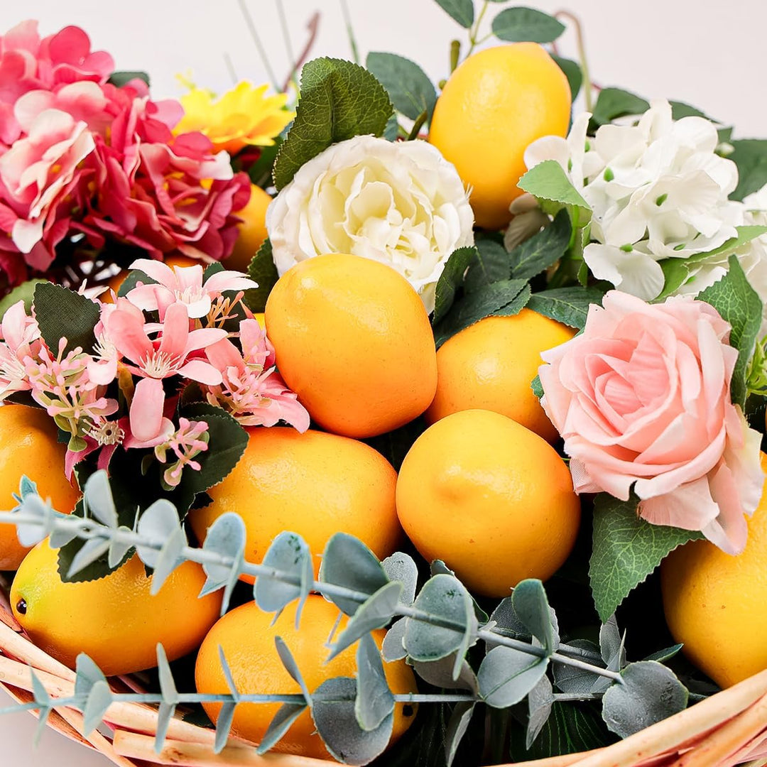 Gresorth 8 Stück Künstliche Lebensechte Gelb Zitrone Deko Gefälschte Früchte Obst Party Festival Dek