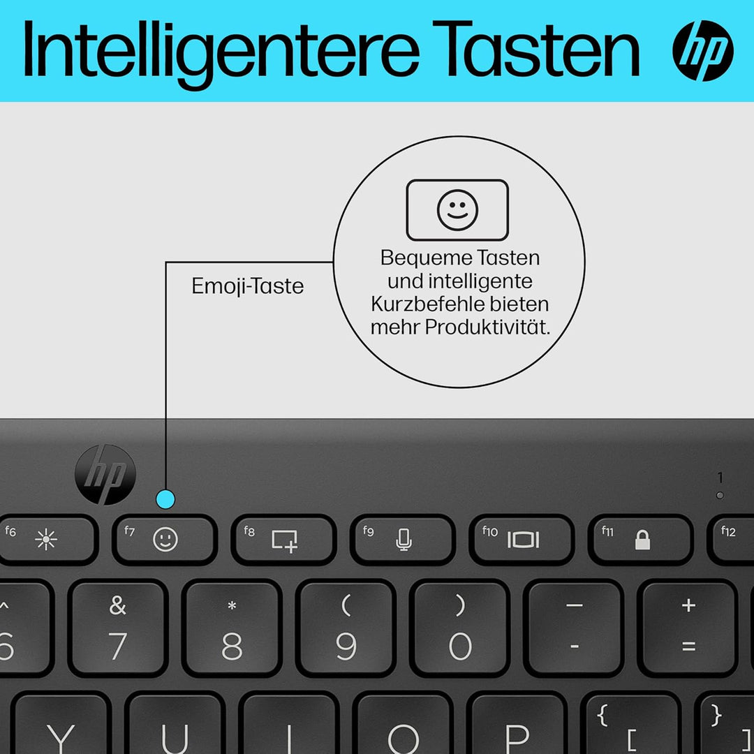 HP 350 Bluetooth-Tastatur | Bluetooth 5.2 | 60% Tastatur | bis zu 2 Jahre Akkulaufzeit | batteriebet