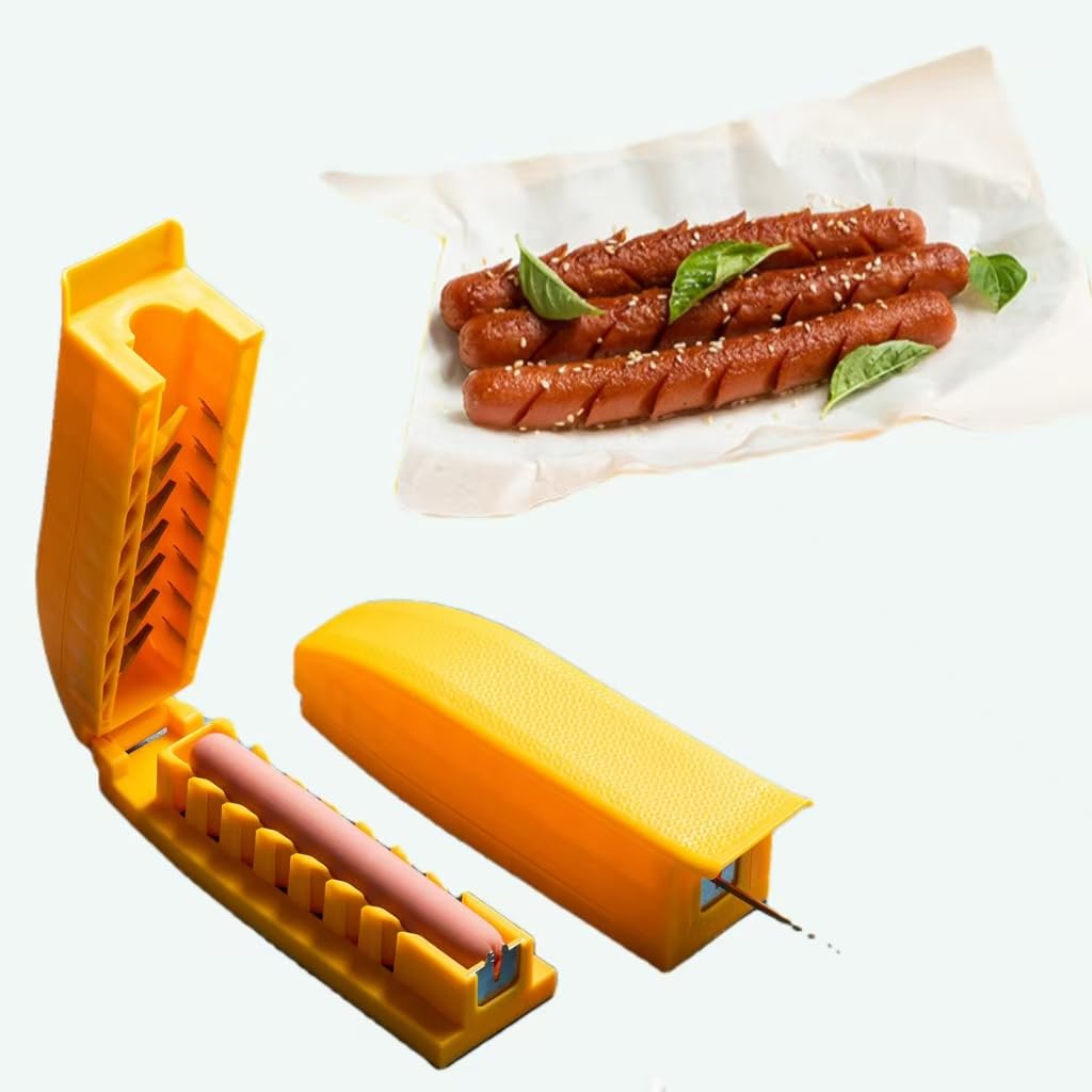 Hot Dog Slicing Tool - Edelstahl Criss-Cross Hot Dog Slicer für perfekte Schnitte - Ideal zum Grille