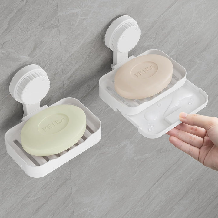 Lifewit Seifenschale Saugnapf für Dusche, Seifenschale mit ablauf, Kunststoff Seifenhalter Ohne Bohr