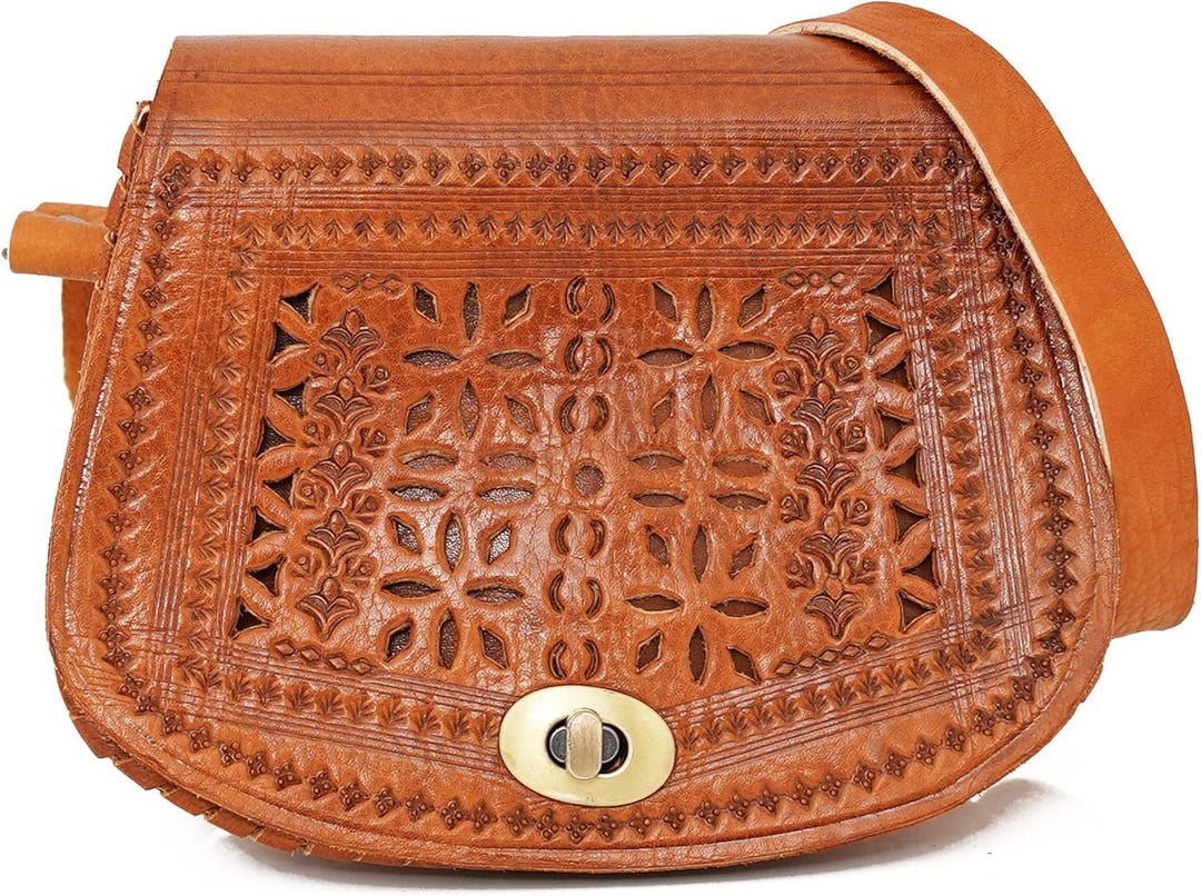 ALMADIH kleine Leder Damentasche Umhängetasche AMIRA Naturleder traditionelle Handarbeit Ledertasche
