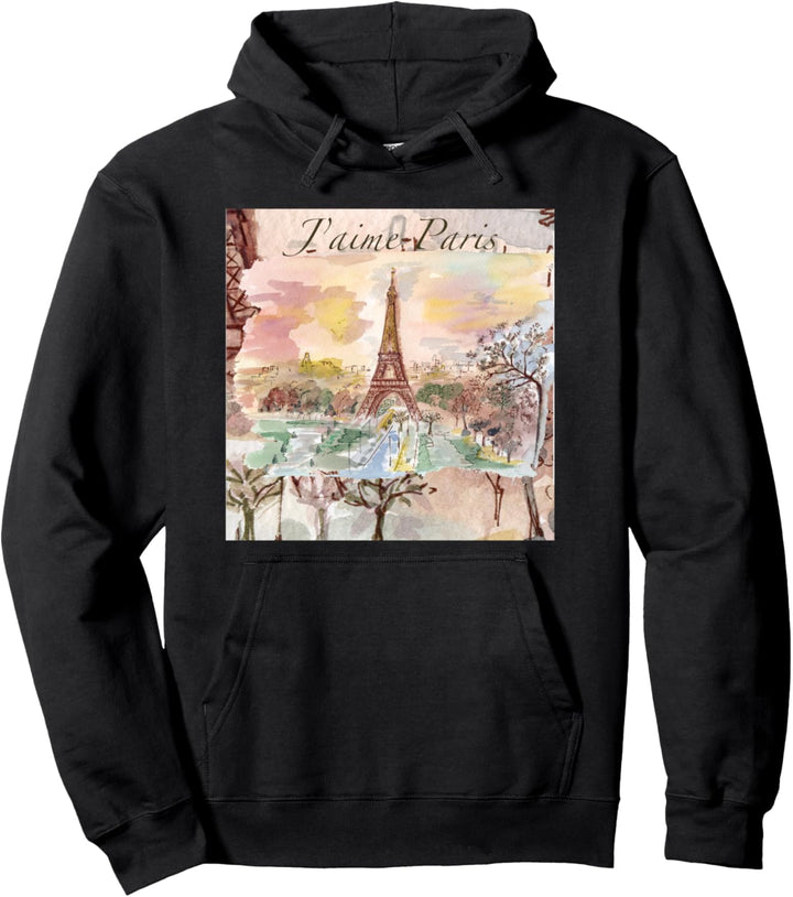 Eiffelturm-Pariser Illustrations-Tourist J'aime Paris Pullover Hoodie