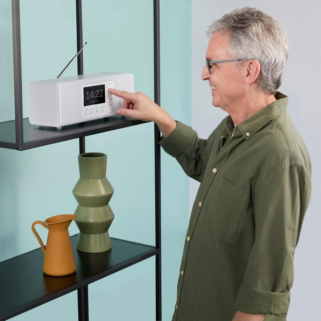 Hama Digitalradio mit Wecker (DAB Radio mit grossem Display, Küchenradio, DAB+, Seniorenradio mit ei