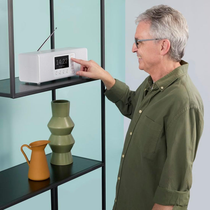 Hama Digitalradio mit Wecker (DAB Radio mit grossem Display, Küchenradio, DAB+, Seniorenradio mit ei