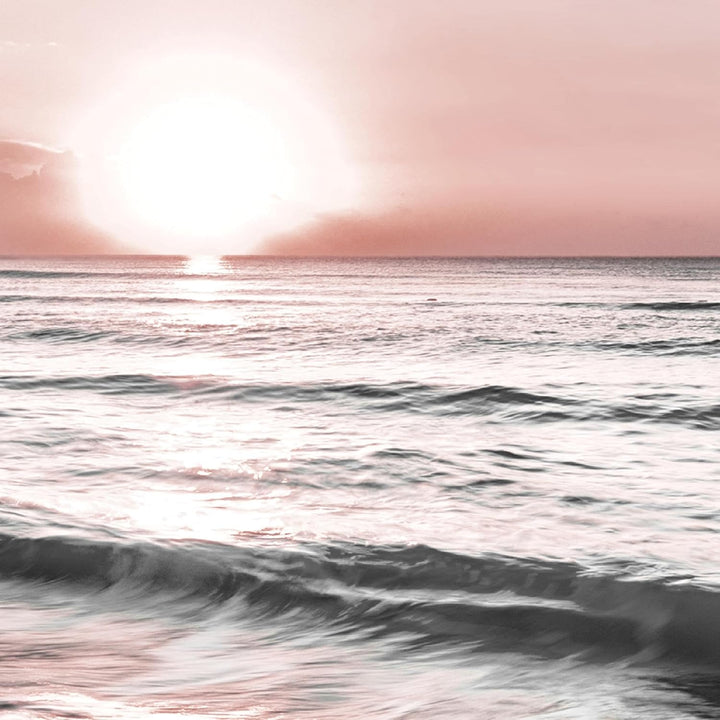 Runa Art Bild Schlafzimmer Wohnzimmer Sonnenuntergang Strand 5 Teilig Landschaft Grau Rosa Wandbilde