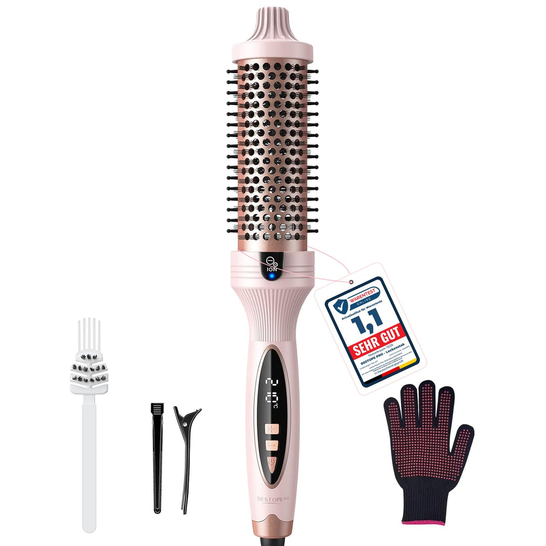 Thermobürste BESTOPE PRO,Thermal Brush 38mm Ionische Lockenbürste Voluminöses Haar,Keramik-Turmalin-
