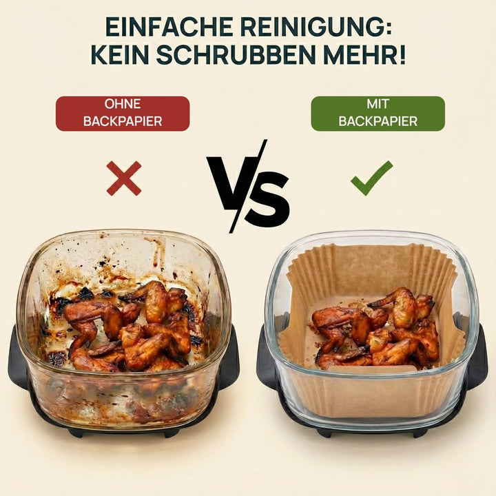300 Stück Airfryer Backpapier für Ninja CRISPi tragbare Air fryer Heissluftfritteuse, Backpapier für