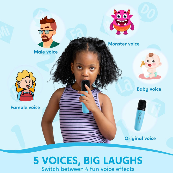 SYNCFUN Karaoke Maschine Kinder 2 Bluetooth Mikrofon Kinder Erwachsene,Karaoke Mikrofon Kinder mit S