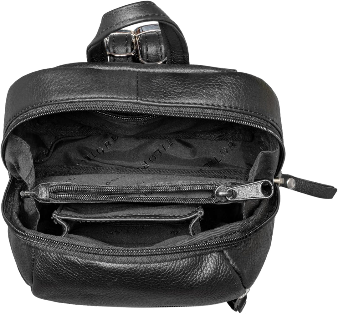 STILORD 'Lia' Mini Rucksack Damen Leder Kleiner Daypack Lederrucksack Vintage Rucksackhandtasche für