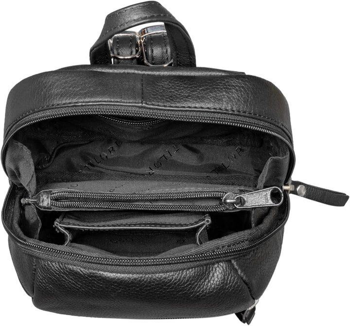 STILORD 'Lia' Mini Rucksack Damen Leder Kleiner Daypack Lederrucksack Vintage Rucksackhandtasche für