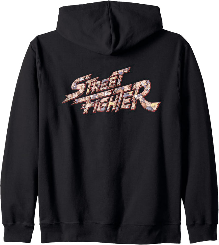 US Street Fighter + Logo Muster Chibi 01 Kapuzenjacke