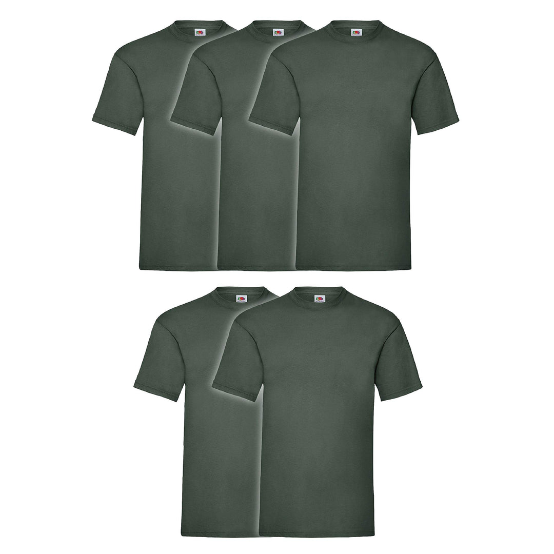 Fruit of the Loom Herren T-Shirt Valueweight, 5er Pack S Flaschengrün, S Flaschengrün
