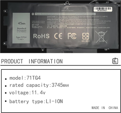 HUBEI 71TG4 071TG4 K5XWW X49C1 0X49C1 Laptop Batterie Ersatz für Dell Latitude 5289 7389 7390 2-in-1