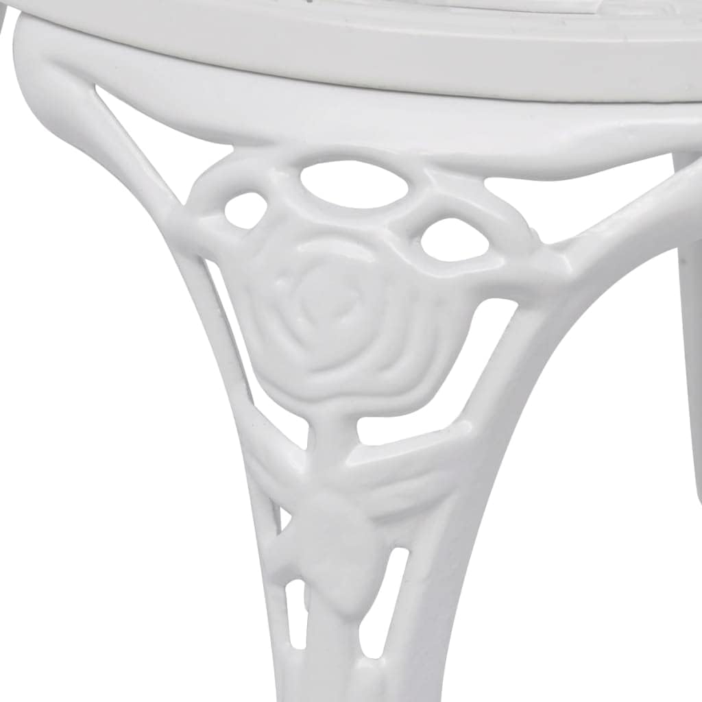 vidaXL Bistrostühle Stuhlset Gartenstuhl 2 STK. 41x49x81,5 cm Aluminiumguss Weiss, Weiss