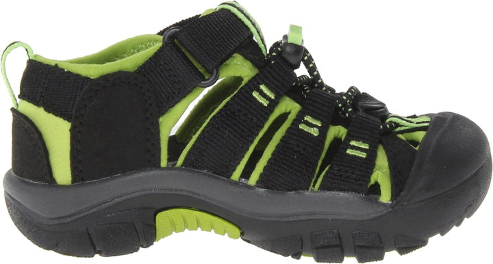 KEEN Jungen Unisex Kinder Newport H2 Sandalen 19 EU Black Lime Green, 19 EU Black Lime Green