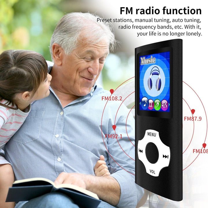 Mymahdi MP3 / MP4 Portable Player, schwarz mit 1,8 Zoll LCD Bildschirm und memory card Kartensteckpl