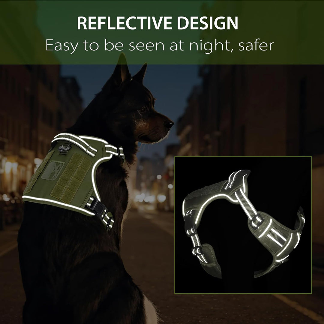 HEELE Hundegeschirr, Metall Taktisches Geschirr, Taktische Hundeweste, Service Hundegeschirr, MOLLE