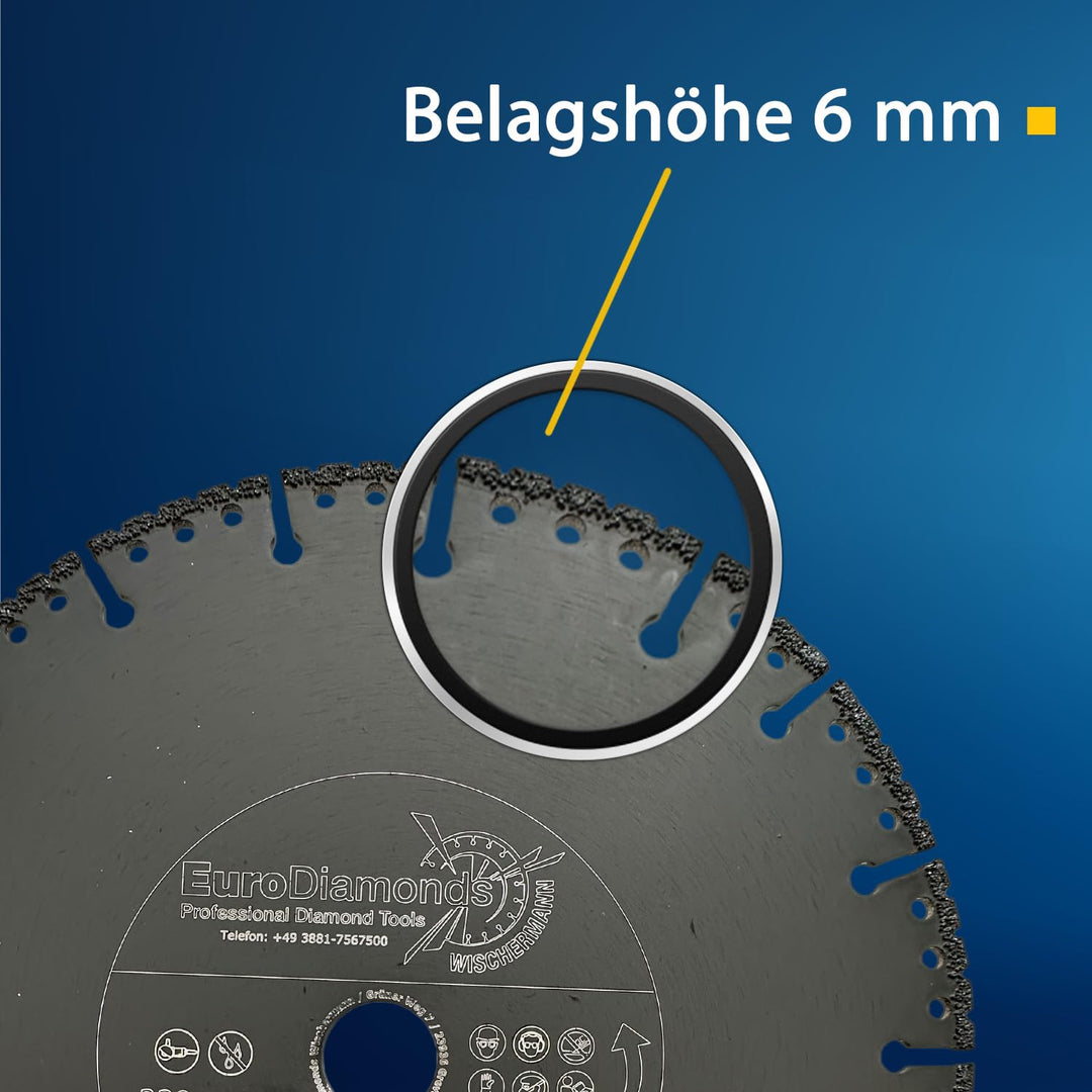 EDW Profi Diamant-Trennscheibe Allesschneider 350mm x 20,0 zum Schneiden von Kunststoff Holz Metall
