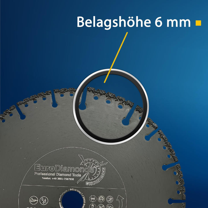 EDW Profi Diamant-Trennscheibe Allesschneider 350mm x 20,0 zum Schneiden von Kunststoff Holz Metall