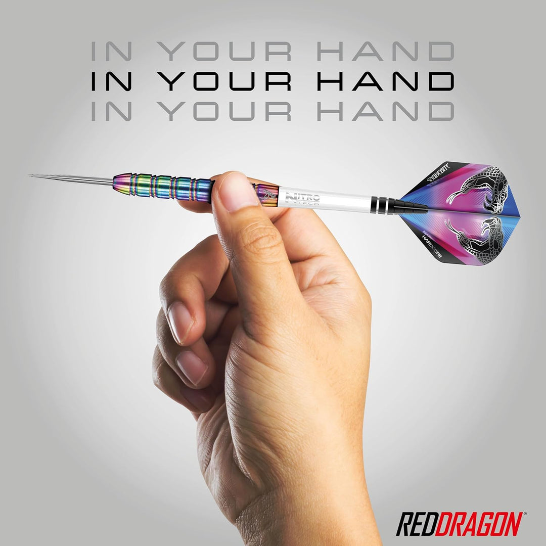 RED DRAGON Peter Wright Snakebite 1 Professional Darts Wolfram Dartset mit Flüge und Shafts 22G 1, 2