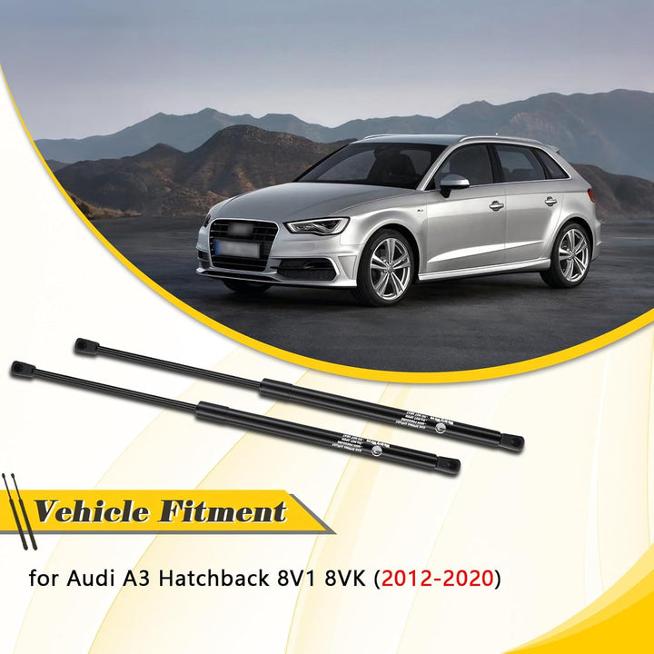 2X Heckklappendämpfer für Audi A3 Hatchback 8V1 8VK (2012-2020) Gasdruckdämpfer Schwarz Gasfeder Hec