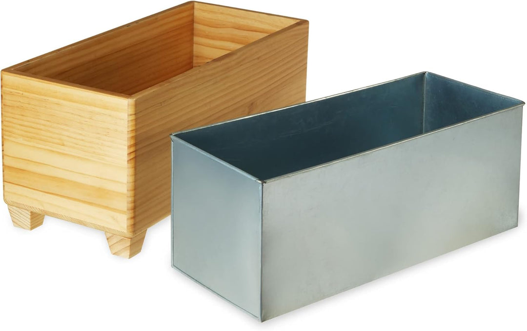 Twine Eiskübel aus Holz und verzinktem Metall, Weineimer und Bierkühler, für 4 Weinflaschen oder 19