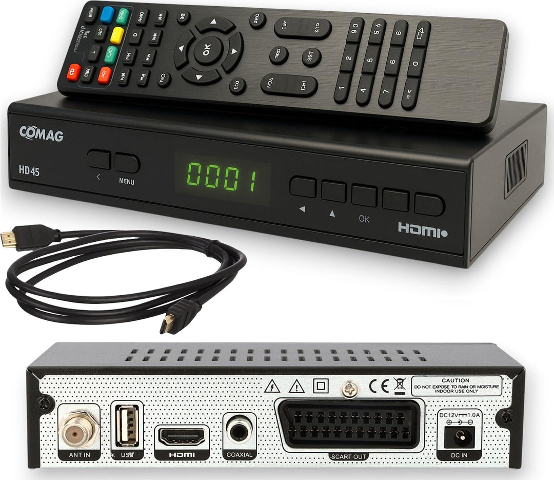 Comag HD45 Digitaler HD Sat Receiver (Full HD, HDTV, DVB-S2, HDMI, SCART, PVR-Ready, USB 2.0) inkl.