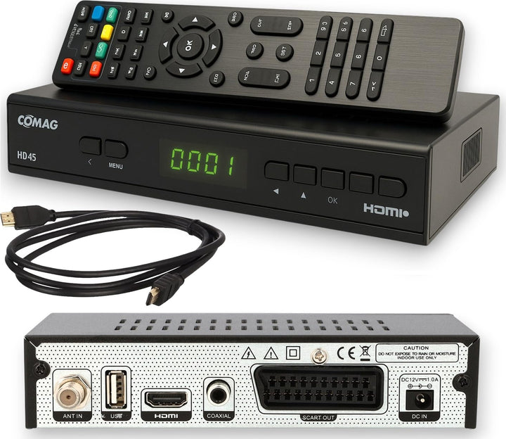 Comag HD45 Digitaler HD Sat Receiver (Full HD, HDTV, DVB-S2, HDMI, SCART, PVR-Ready, USB 2.0) inkl.