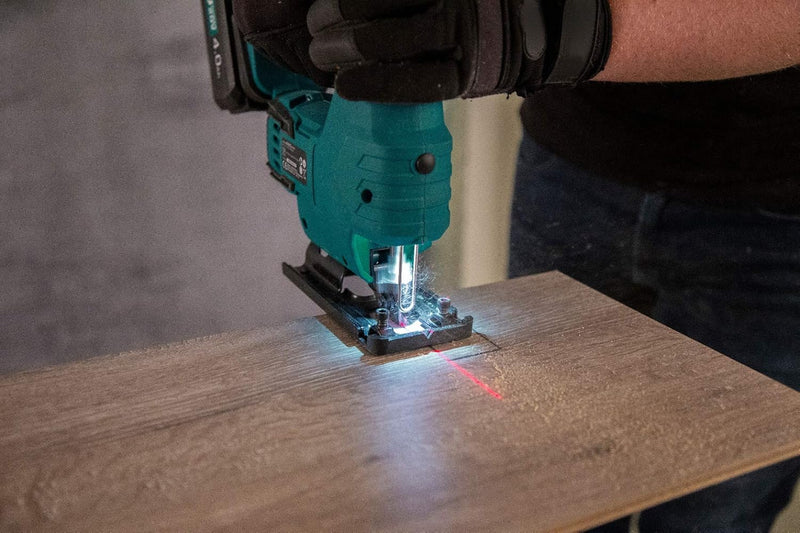 VONROC Stichsäge Akku 20V- Pendelhubstichsäge mit variablem Schnittwinkel & Geschwindigkeit - mit 2A
