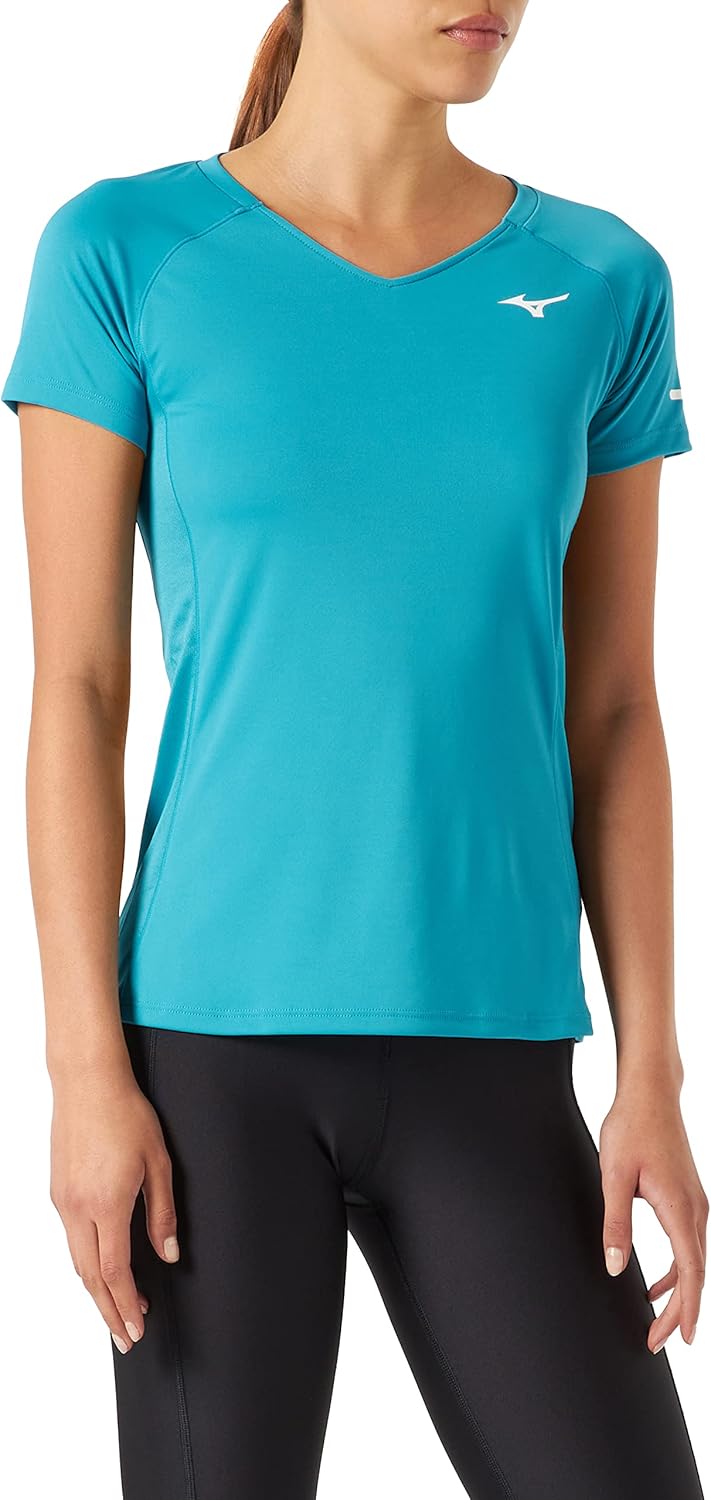 Mizuno Damen Sun Protect Tee T-Shirt XS Algier Blau, XS Algier Blau