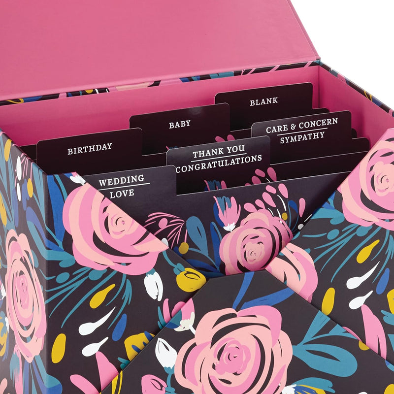 Hallmark 24 Stück handgefertigte Grusskarten in verschiedenen Boxen, modernes Blumenmuster, Geburtst