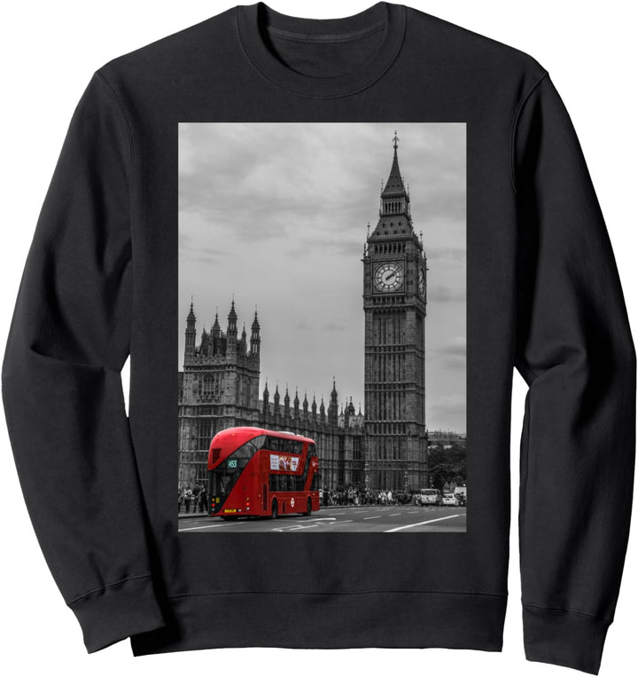 Schwarz & Weiss Retro Real London mit Big Ben, London Skyline Sweatshirt