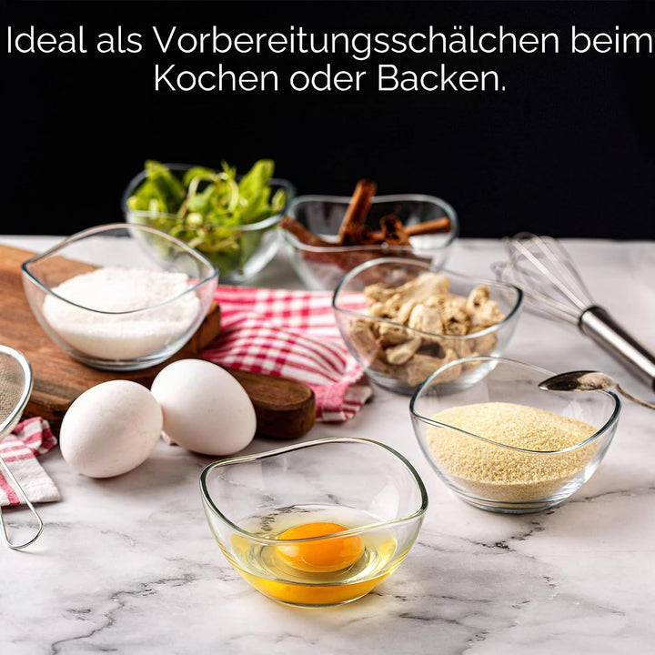 CRYSTALIA Premium Klein Glas Dessertschalen Set 6, 215 ml, 100% BLEIFREIE Glasschalen, Eisschale, De