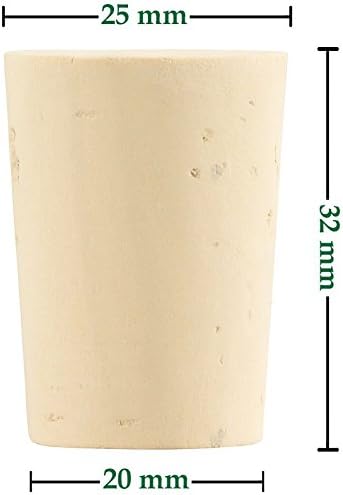 100 spitze Flaschenkorken 32x25/20 mm (Länge: 32 mm, Durchmesser: 20-25 mm, konisch). Naturkorken. V