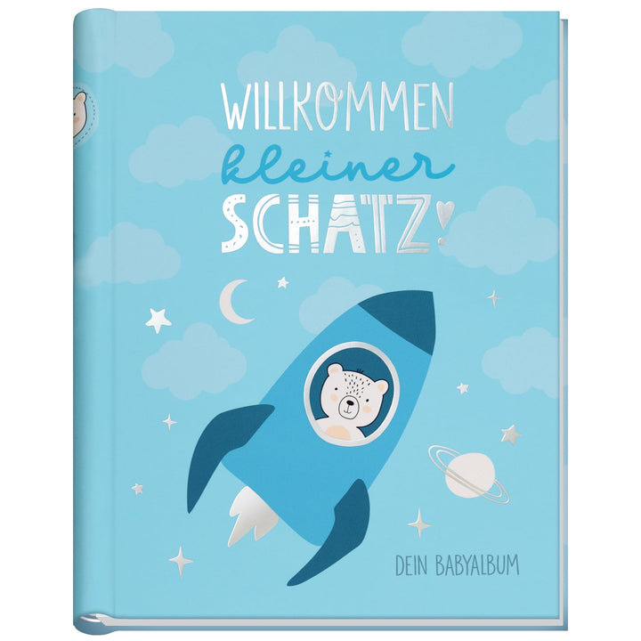 Häfft® Babyalbum "Little Rocket" Baby-Tagebuch für Schwangerschaft und das erste Jahr - Erinnerungsa