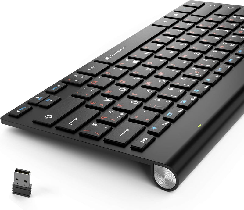 Lacerto® | Russisch-Deutsche Multimedia Tastatur, USB, Spritzwassergeschützt | OFFICE-DR550 OFFICE-D