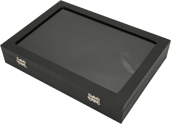 Cryfokt Pin Vitrine, Medaillen-Sammlungsdisplay mit Verschlussschnalle, Transparenter Glasdeckel Vol